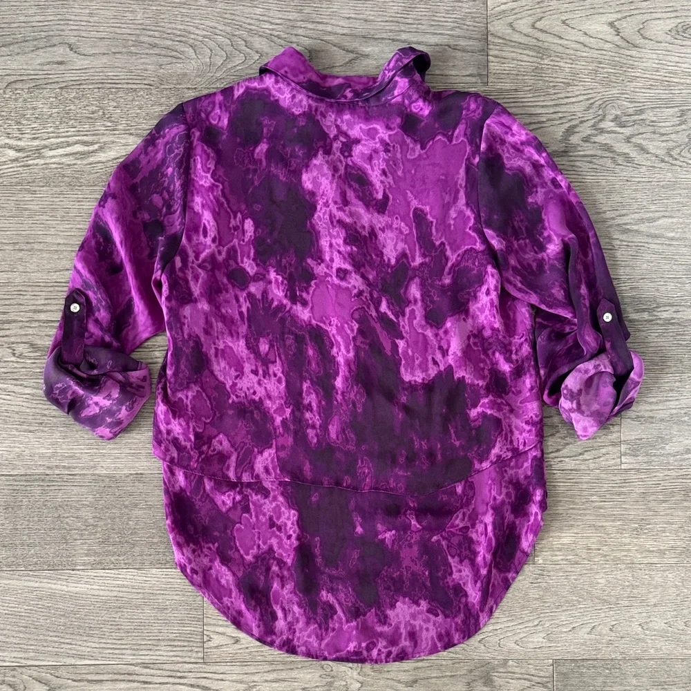 🌼MICHAEL KORS🌼 Purple Chiffon Layered Tunic Shirt